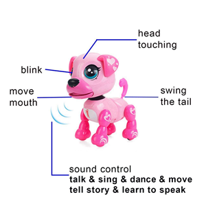 ربات اسباب بازی شارژی سگ سنسوردار صورتی Electronic Robot Dog Smart Pet Pink_اسباب بازی